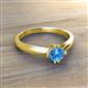 3 - Isla 5.00 mm Round  Blue Topaz Solitaire Engagement Ring  