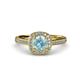 4 - Hain Aquamarine and Diamond Halo Engagement Ring 