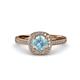 4 - Hain Aquamarine and Diamond Halo Engagement Ring 