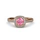 4 - Hain Pink Tourmaline and Diamond Halo Engagement Ring 