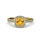 4 - Hain Citrine and Diamond Halo Engagement Ring 