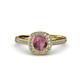 4 - Hain Rhodolite Garnet and Diamond Halo Engagement Ring 