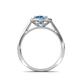 6 - Hain Blue Topaz and Diamond Halo Engagement Ring 