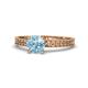 1 - Janina Classic Aquamarine Solitaire Engagement Ring 