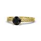 1 - Janina Classic Black Diamond Solitaire Engagement Ring 