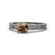 1 - Florian Classic 6.50 mm Round Smoky Quartz Solitaire Engagement Ring 