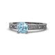 1 - Florian Classic 6.50 mm Round Aquamarine Solitaire Engagement Ring 