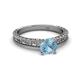 4 - Florian Classic 6.50 mm Round Aquamarine Solitaire Engagement Ring 