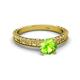 4 - Florian Classic 6.50 mm Round Peridot Solitaire Engagement Ring 