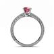 5 - Florian Classic 6.50 mm Round Rhodolite Garnet Solitaire Engagement Ring 