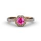 4 - Florus Pink Sapphire and Diamond Halo Engagement Ring 