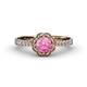 4 - Florus Pink Tourmaline and Diamond Halo Engagement Ring 