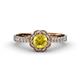 4 - Florus Yellow Sapphire and Diamond Halo Engagement Ring 