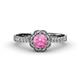 4 - Florus Pink Tourmaline and Diamond Halo Engagement Ring 