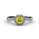 4 - Florus Yellow Sapphire and Diamond Halo Engagement Ring 
