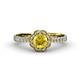4 - Florus Yellow Sapphire and Diamond Halo Engagement Ring 