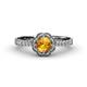 4 - Florus Citrine and Diamond Halo Engagement Ring 