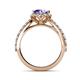 5 - Florus Tanzanite and Diamond Halo Engagement Ring 