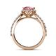 5 - Florus Pink Tourmaline and Diamond Halo Engagement Ring 