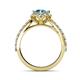5 - Florus Blue Topaz and Diamond Halo Engagement Ring 