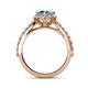 5 - Florus Blue Topaz and Diamond Halo Engagement Ring 