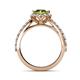 5 - Florus Peridot and Diamond Halo Engagement Ring 