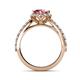 5 - Florus Rhodolite Garnet and Diamond Halo Engagement Ring 
