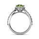 5 - Florus Peridot and Diamond Halo Engagement Ring 