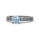 1 - Rachel Classic 6.50 mm Round Aquamarine Solitaire Engagement Ring 