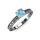 3 - Rachel Classic 6.50 mm Round Blue Topaz Solitaire Engagement Ring 