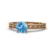1 - Rachel Classic 6.50 mm Round Blue Topaz Solitaire Engagement Ring 