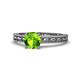 1 - Rachel Classic 6.50 mm Round Peridot Solitaire Engagement Ring 