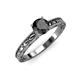 3 - Rachel Classic 6.00 mm Round Black Diamond Solitaire Engagement Ring 