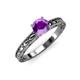 3 - Rachel Classic 6.50 mm Round Amethyst Solitaire Engagement Ring 