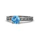 1 - Rachel Classic 6.50 mm Round Blue Topaz Solitaire Engagement Ring 