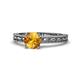 1 - Rachel Classic 6.50 mm Round Citrine Solitaire Engagement Ring 