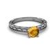 4 - Rachel Classic 6.50 mm Round Citrine Solitaire Engagement Ring 