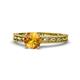 1 - Rachel Classic 6.50 mm Round Citrine Solitaire Engagement Ring 