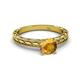 4 - Rachel Classic 6.50 mm Round Citrine Solitaire Engagement Ring 