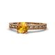 1 - Rachel Classic 6.50 mm Round Citrine Solitaire Engagement Ring 