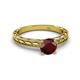 4 - Rachel Classic 6.50 mm Round Red Garnet Solitaire Engagement Ring 