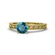 1 - Rachel Classic 6.50 mm Round London Blue Topaz Solitaire Engagement Ring 