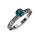 3 - Rachel Classic 6.00 mm Round Blue Diamond Solitaire Engagement Ring 
