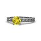 1 - Rachel Classic 6.00 mm Round Yellow Diamond Solitaire Engagement Ring 