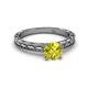 4 - Rachel Classic 6.00 mm Round Yellow Diamond Solitaire Engagement Ring 
