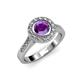3 - Ara Amethyst and Diamond Halo Engagement Ring 