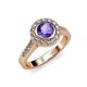 3 - Ara Iolite and Diamond Halo Engagement Ring 