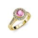 3 - Ara Pink Tourmaline and Diamond Halo Engagement Ring 
