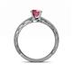 5 - Rachel Classic 6.50 mm Round Rhodolite Garnet Solitaire Engagement Ring 
