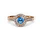 4 - Ara Blue Topaz and Diamond Halo Engagement Ring 